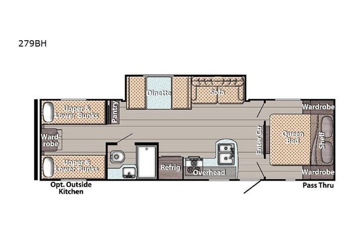 Representative floor plan provided by a trusted RVshare partner.