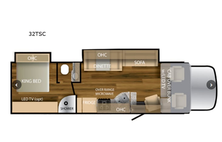 Representative floor plan provided by a trusted RVshare partner.