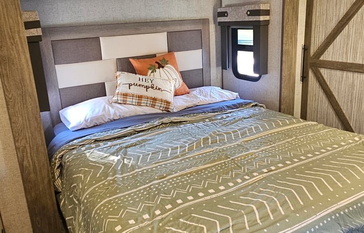 Master bedroom with queen-size bed