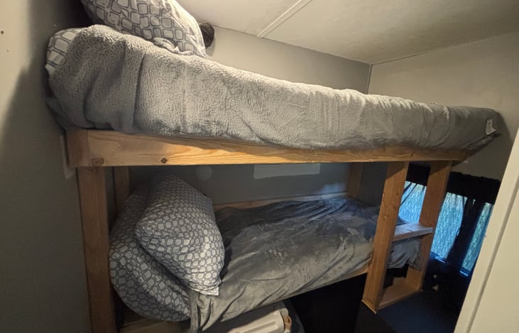 Bunk Bed with Fur Baby Kennel Below