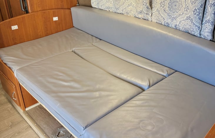 Dinette converted to bed