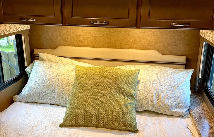 Soft linens, plenty of pillows, and a luxurious 3” memory foam bed topper for each queen bed. All linens, comforters and waterproof mattress pads are washed after each rental.