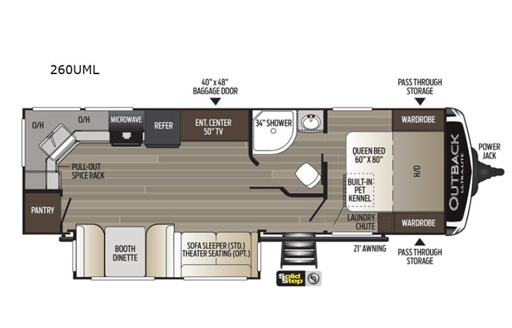 Representative floor plan provided by a trusted RVshare partner.