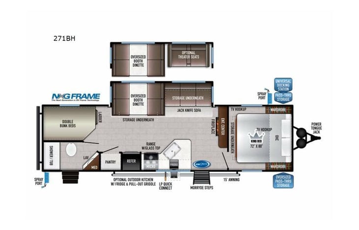 Representative floor plan provided by a trusted RVshare partner.
