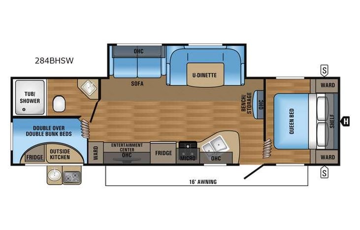 Representative floor plan provided by a trusted RVshare partner.