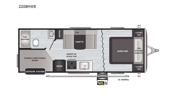 Representative floor plan provided by a trusted RVshare partner.