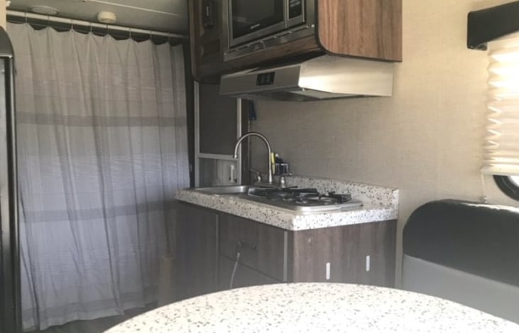 View from dinette to kitchenette