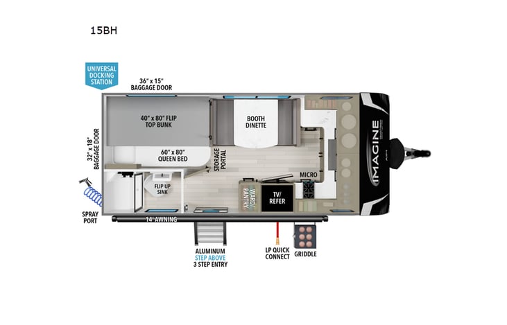 Representative floor plan provided by a trusted RVshare partner.