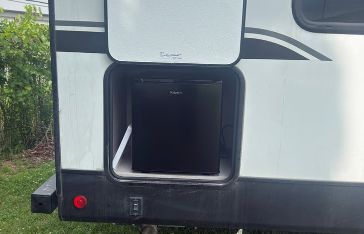 Rear outside mini fridge