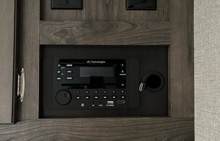 Radio, CD, and DVD player with HDMI connections.