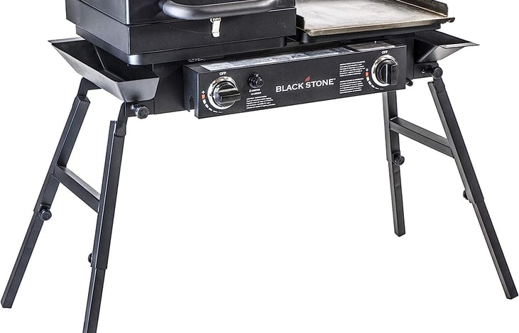 Blackstone grill/griddle combo. Great for cooking steaks/burgers or whipping up some eggs/bacon.