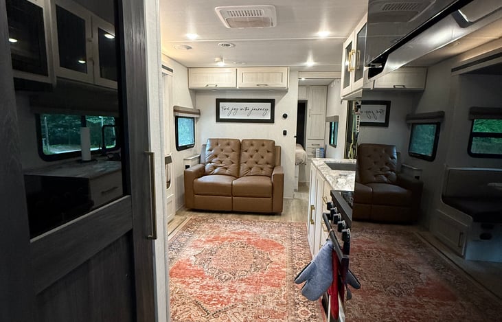 Refrigerator and large pantry.