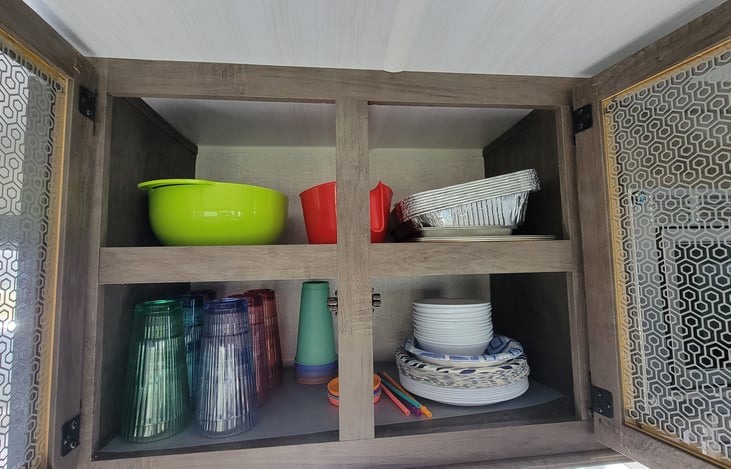 Stocked Cups | Bowls | Plates | Measure cups and mixing bowls