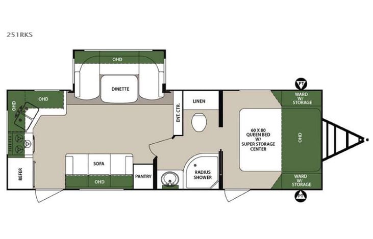 Representative floor plan provided by a trusted RVshare partner.