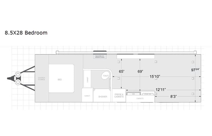 Representative floor plan provided by a trusted RVshare partner.
