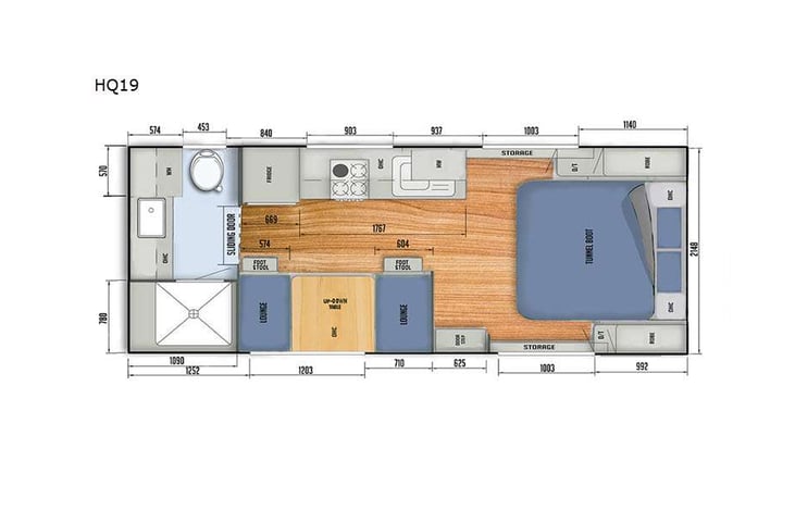 Representative floor plan provided by a trusted RVshare partner.