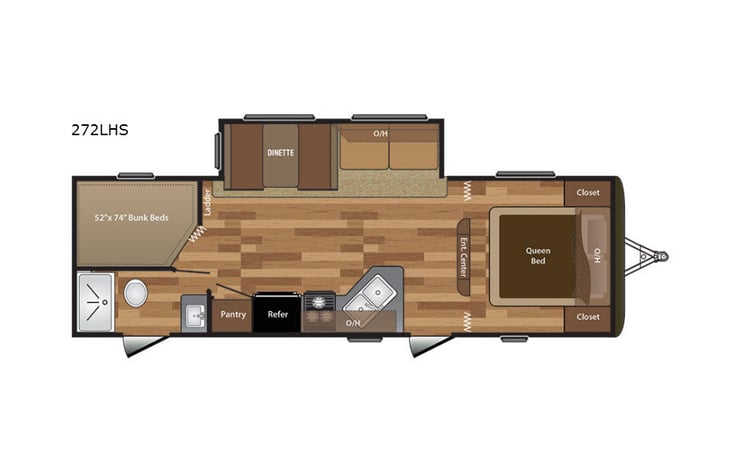 Representative floor plan provided by a trusted RVshare partner.