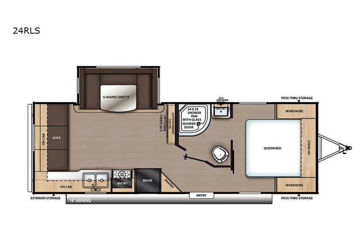 Representative floor plan provided by a trusted RVshare partner.