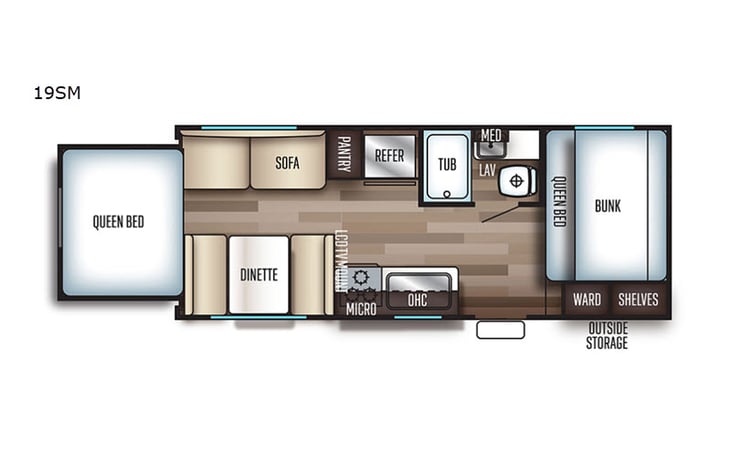 Representative floor plan provided by a trusted RVshare partner.