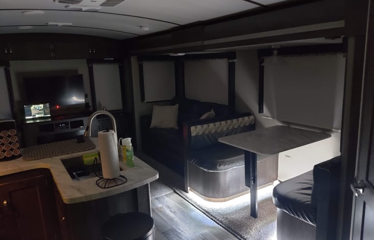 The LED lighting works well for late night entertainment.