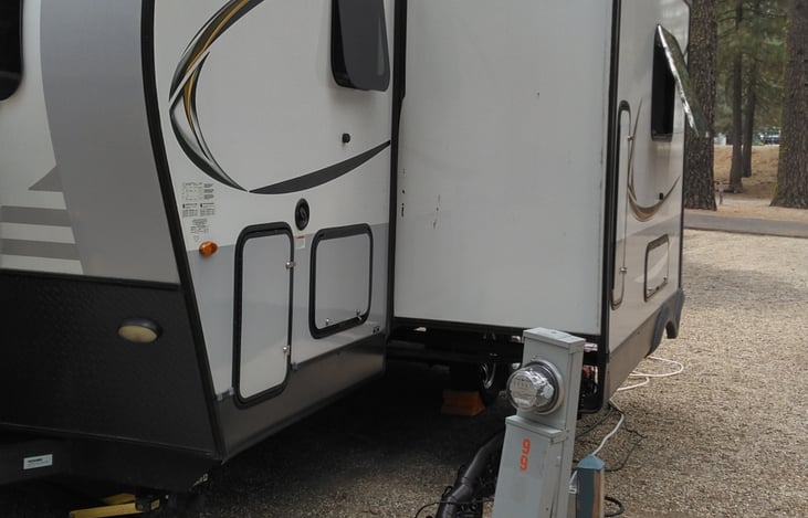 Kitchen slide adds additional room for interior.