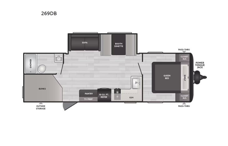 Representative floor plan provided by a trusted RVshare partner.
