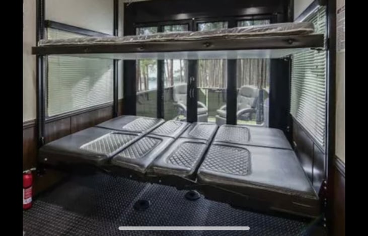 Rear queen bunks in garage
