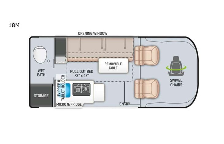 Representative floor plan provided by a trusted RVshare partner.