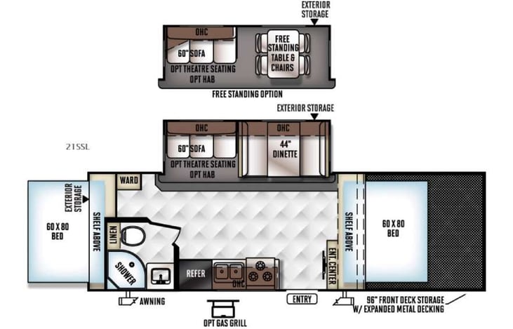 Representative floor plan provided by a trusted RVshare partner.