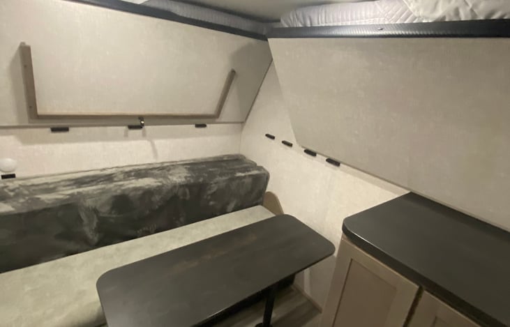 Second private living area/bunkhouse with overhead bunks raised