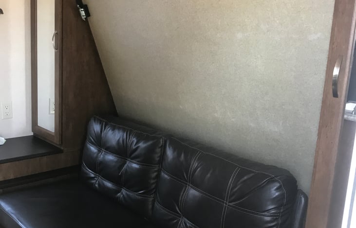 Queen size Murphy bed.