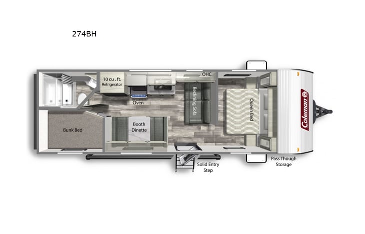 Representative floor plan provided by a trusted RVshare partner.