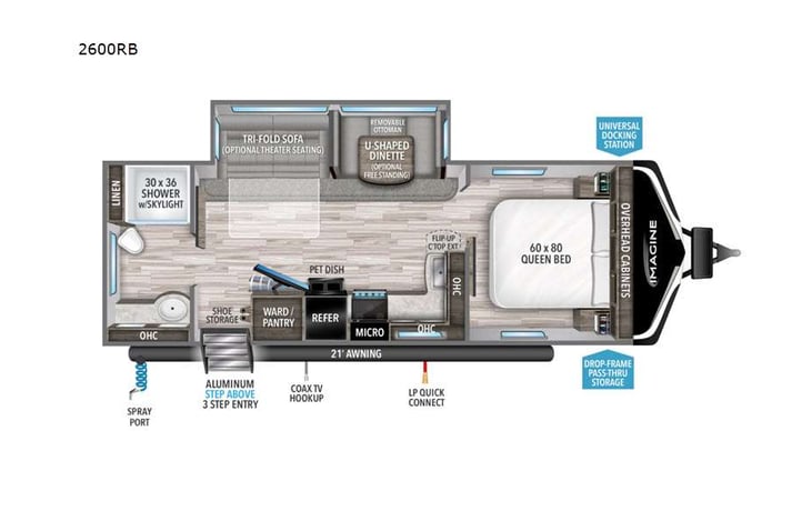 Representative floor plan provided by a trusted RVshare partner.