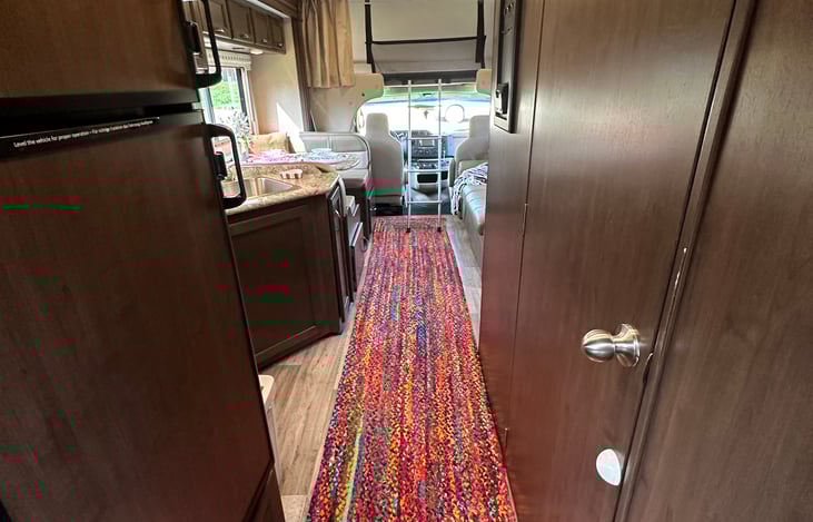 View from the bedroom, looking through to the cab.