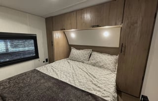 Two entry doors and separate sleeping quarters.