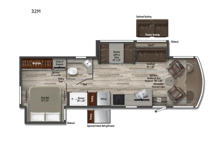 Representative floor plan provided by a trusted RVshare partner.