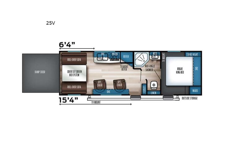 Representative floor plan provided by a trusted RVshare partner.