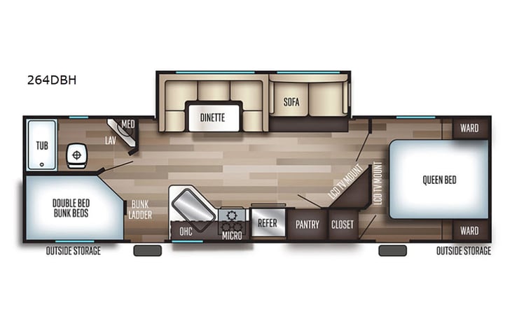 Representative floor plan provided by a trusted RVshare partner.