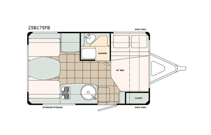 Representative floor plan provided by a trusted RVshare partner.
