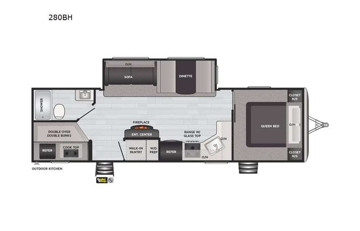 Representative floor plan provided by a trusted RVshare partner.