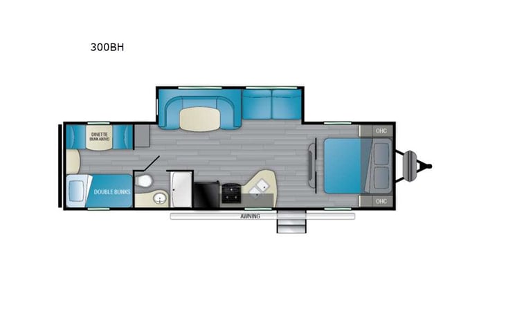 Representative floor plan provided by a trusted RVshare partner.