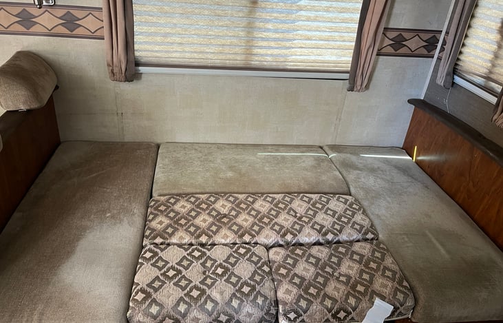 Dinette converted into a bed