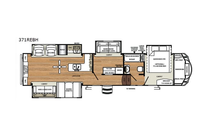 Representative floor plan provided by a trusted RVshare partner.
