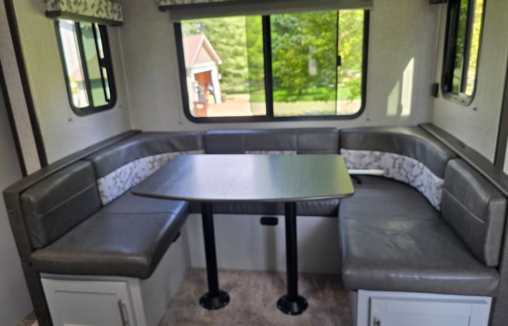 Dining table that converts into a bed.