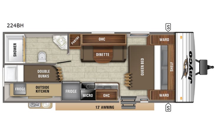 Representative floor plan provided by a trusted RVshare partner.