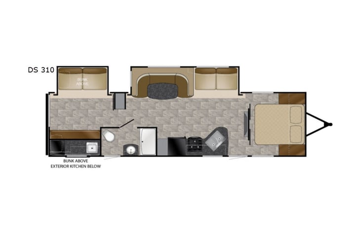 Representative floor plan provided by a trusted RVshare partner.