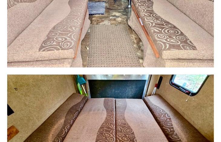 Example of couch converted into beds