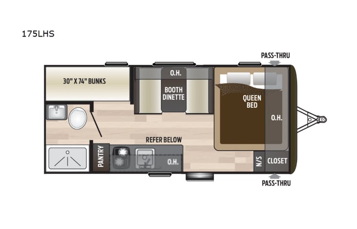 Representative floor plan provided by a trusted RVshare partner.