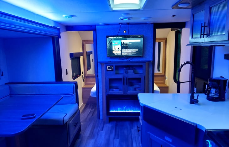 Interior black light great for movie watching