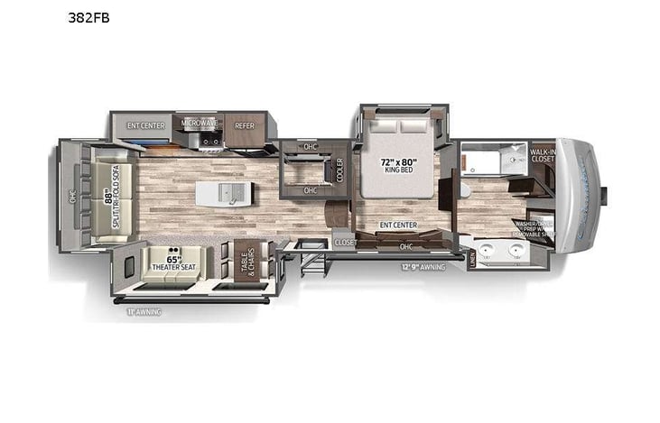Representative floor plan provided by a trusted RVshare partner.